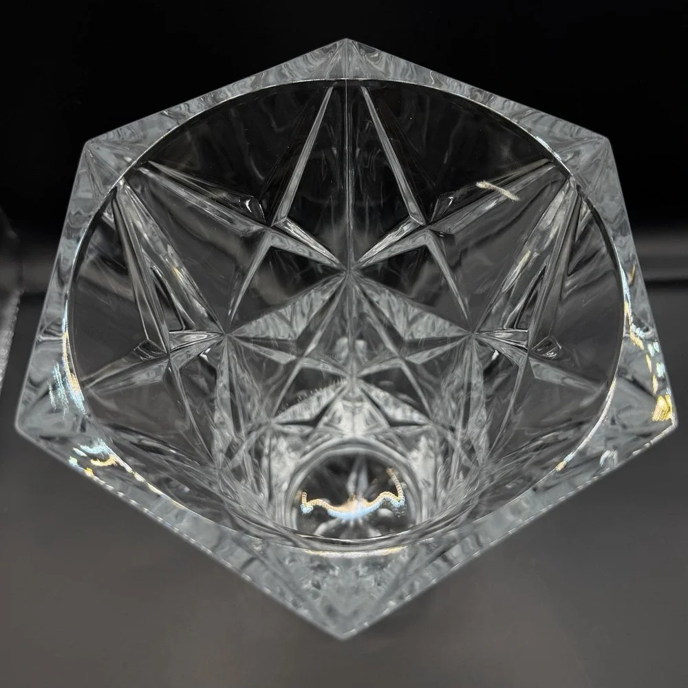 Vintage Echt Bleikristall Hexagon Lead Crystal Vase 24% PbO - West‎ Germany